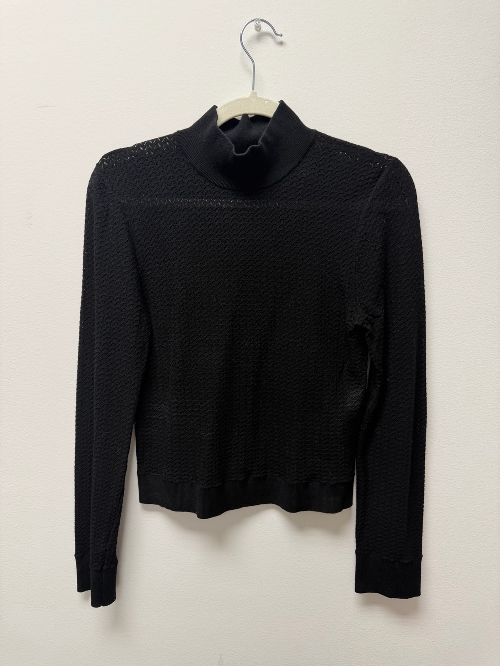 Alice + Olivia Black Turtleneck Knit Sweater